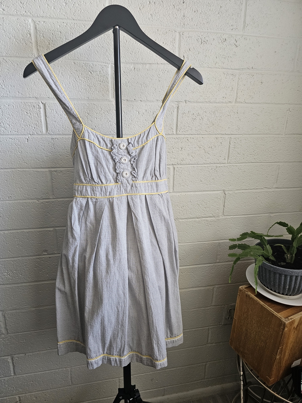 Jessica Simpson Girls Size 4 Striped Sundress Yellow Trim